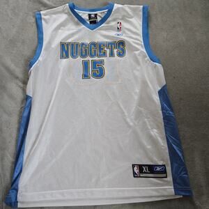 Vintage Reebok NBA Denver Nuggets Carmelo Anthony 15 Jersey Men’s XL White Blue